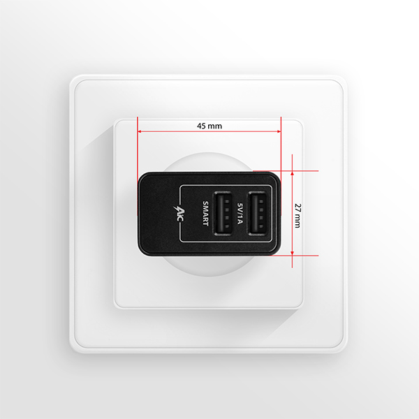 Hálózati töltő Axagon ACU-DS16 USB Type-A 2 port (2.2A + 1A)
