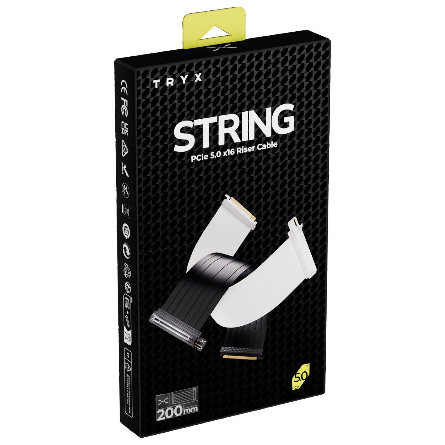 TRYX STRING PCIe 5.0 x16 Riser cable, 200mm - black