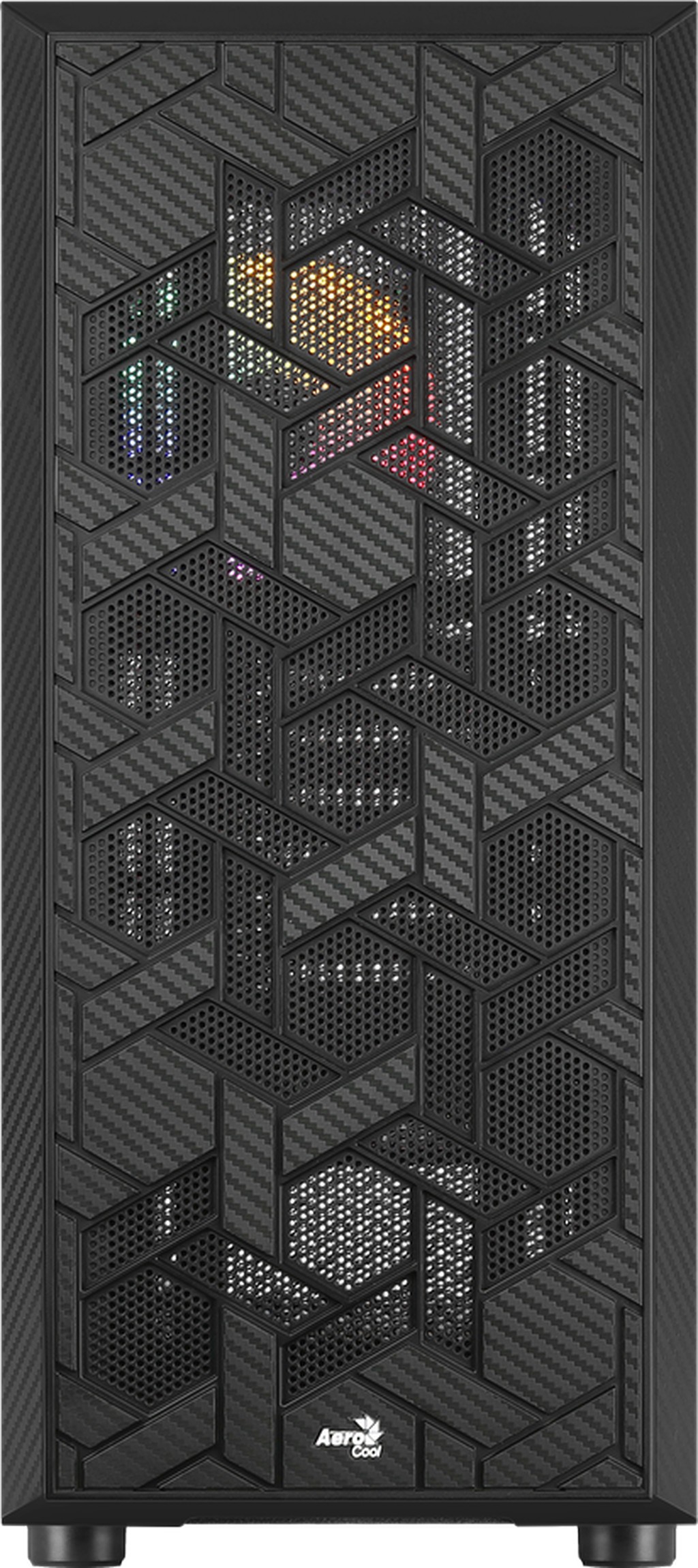 Aerocool Hive v3 Midi-Tower, Tempered Glass - black 