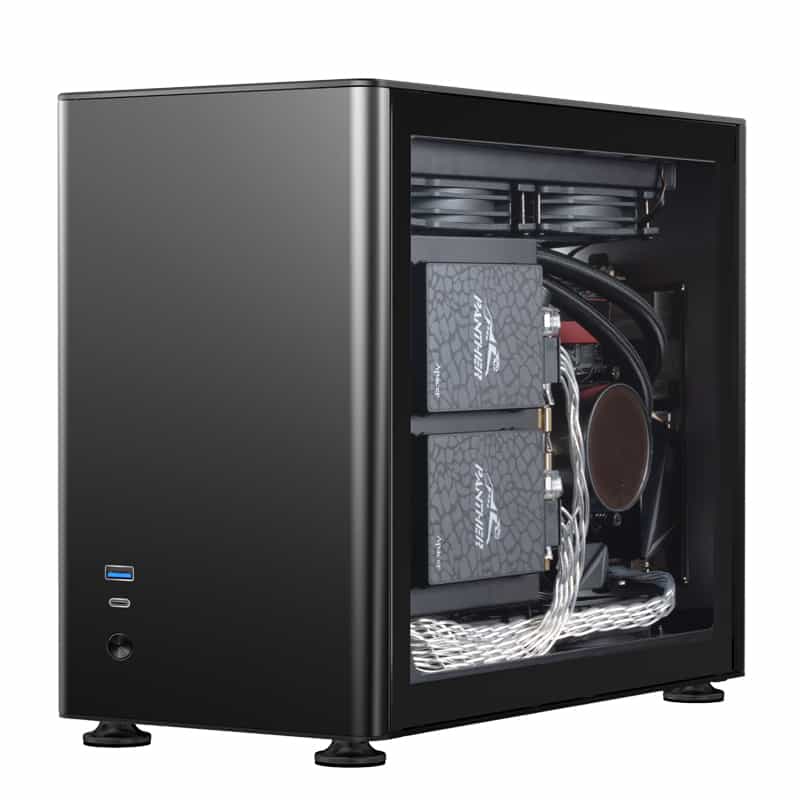 Számítógépház Jonsbo A4 ITX Fekete Edzett üveg