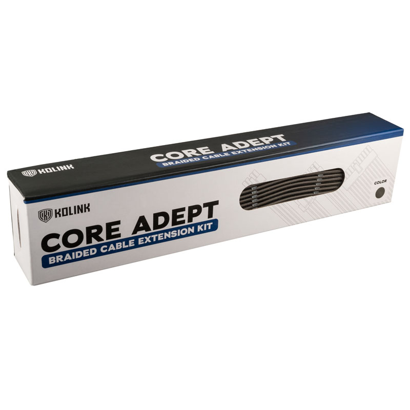Kolink Core Adept Braided Cable Extension Kit - Gunmetal