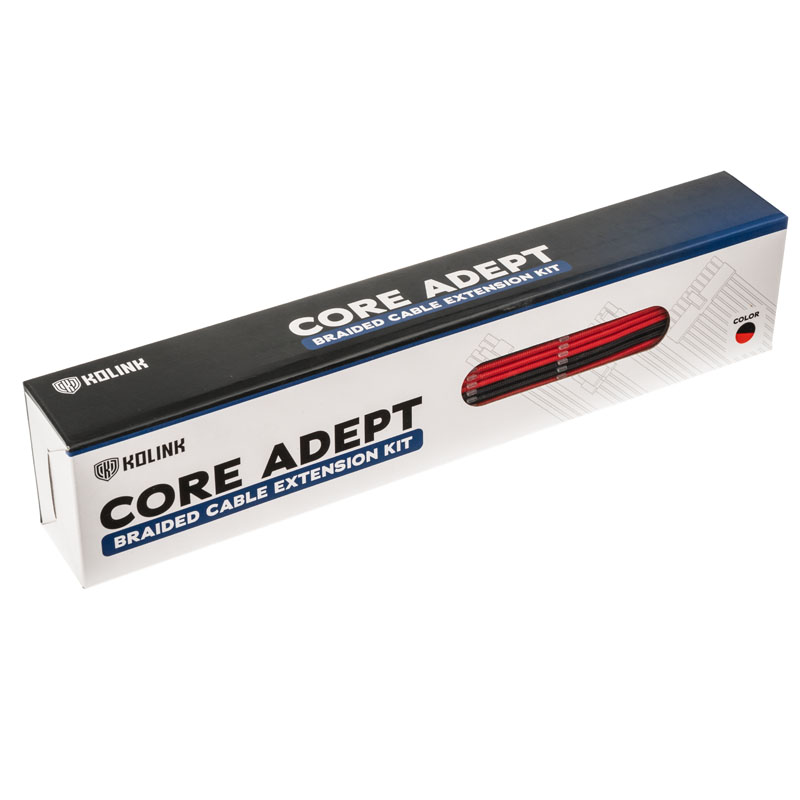 Kolink Core Adept Braided Cable Extension Kit - Black/Red