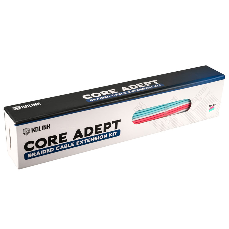 Kábel Modding Kolink Core Adept hosszabbító szett Brillant Fehér/Neonkék/Pink