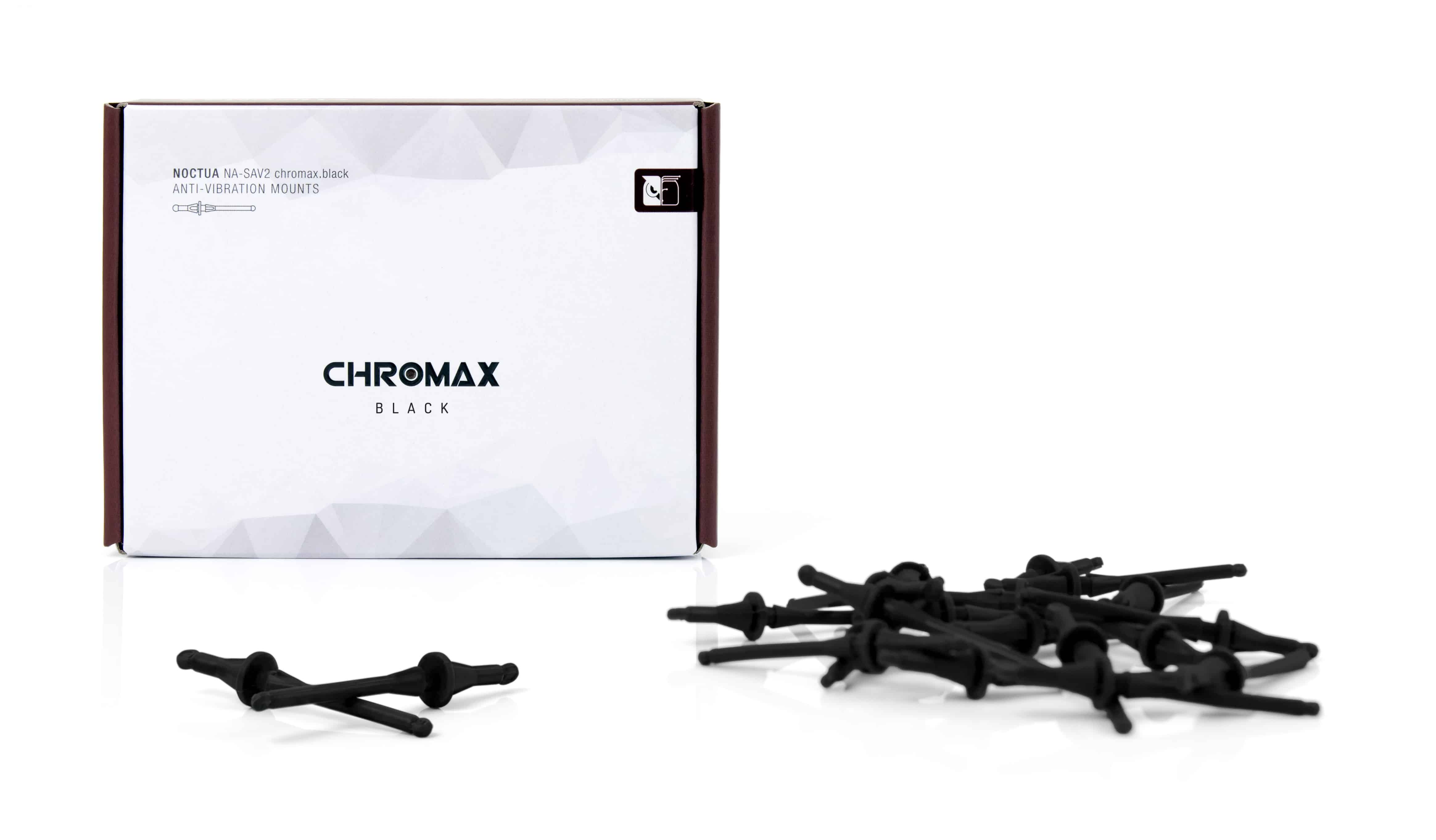 Noctua NA-SAV2 chromax.black Anti-Vibration Fan Mounts, 20 pack