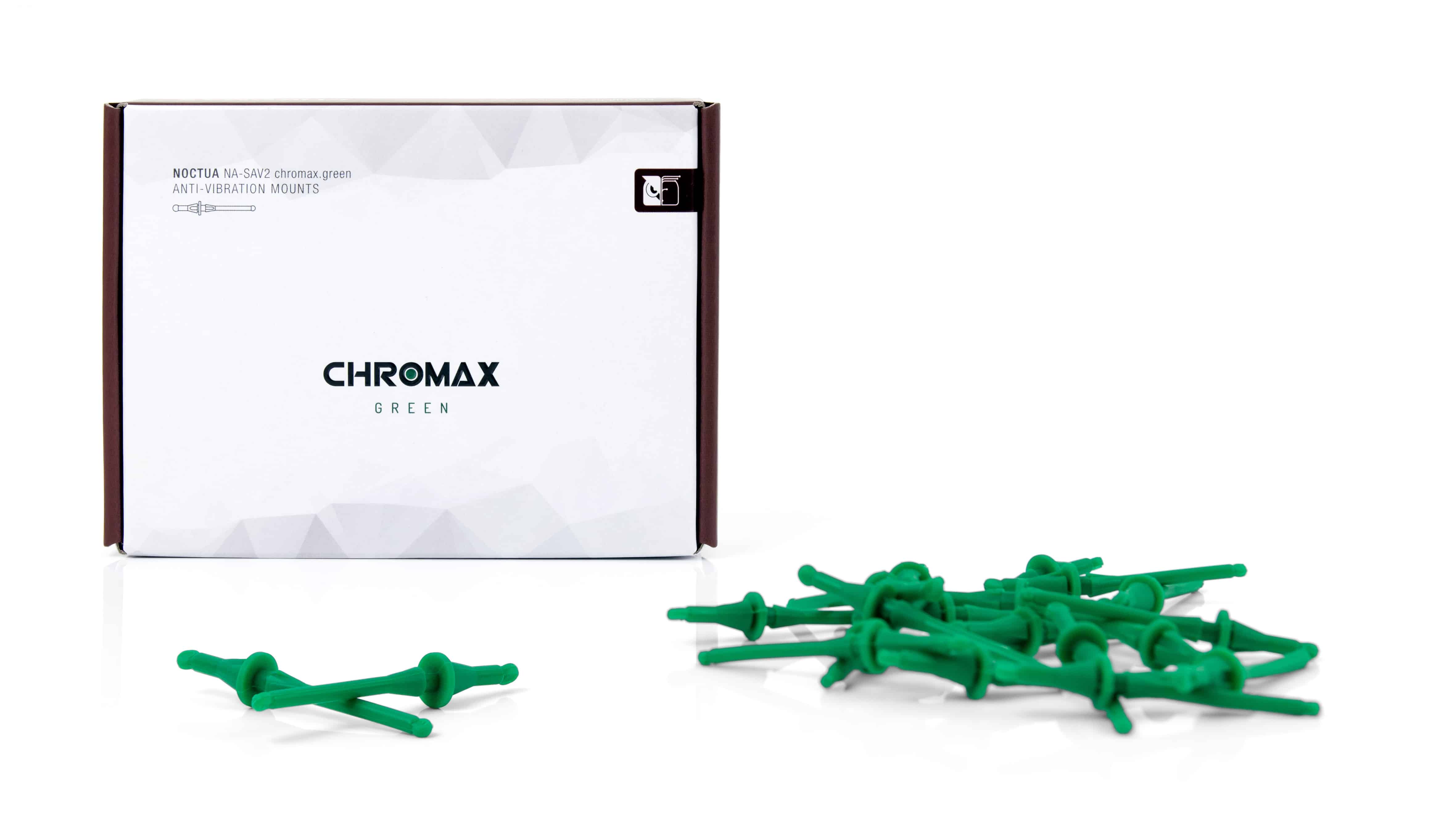 Noctua NA-SAV2 chromax.green Anti-Vibration Fan Mounts, 20 pack