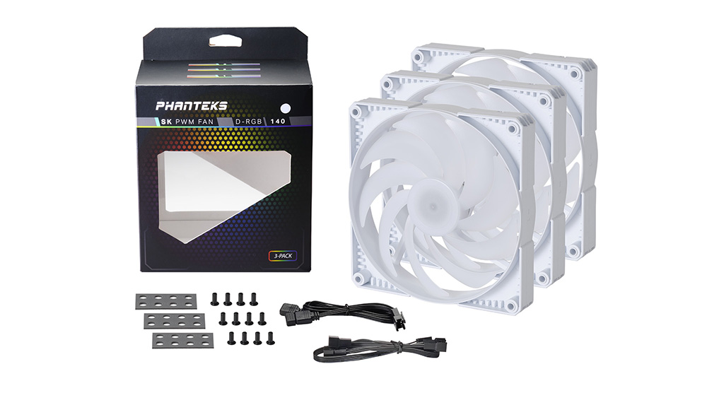 Ventilátor PHANTEKS SK 140 PWM D-RGB 14cm Fehér 3db-os