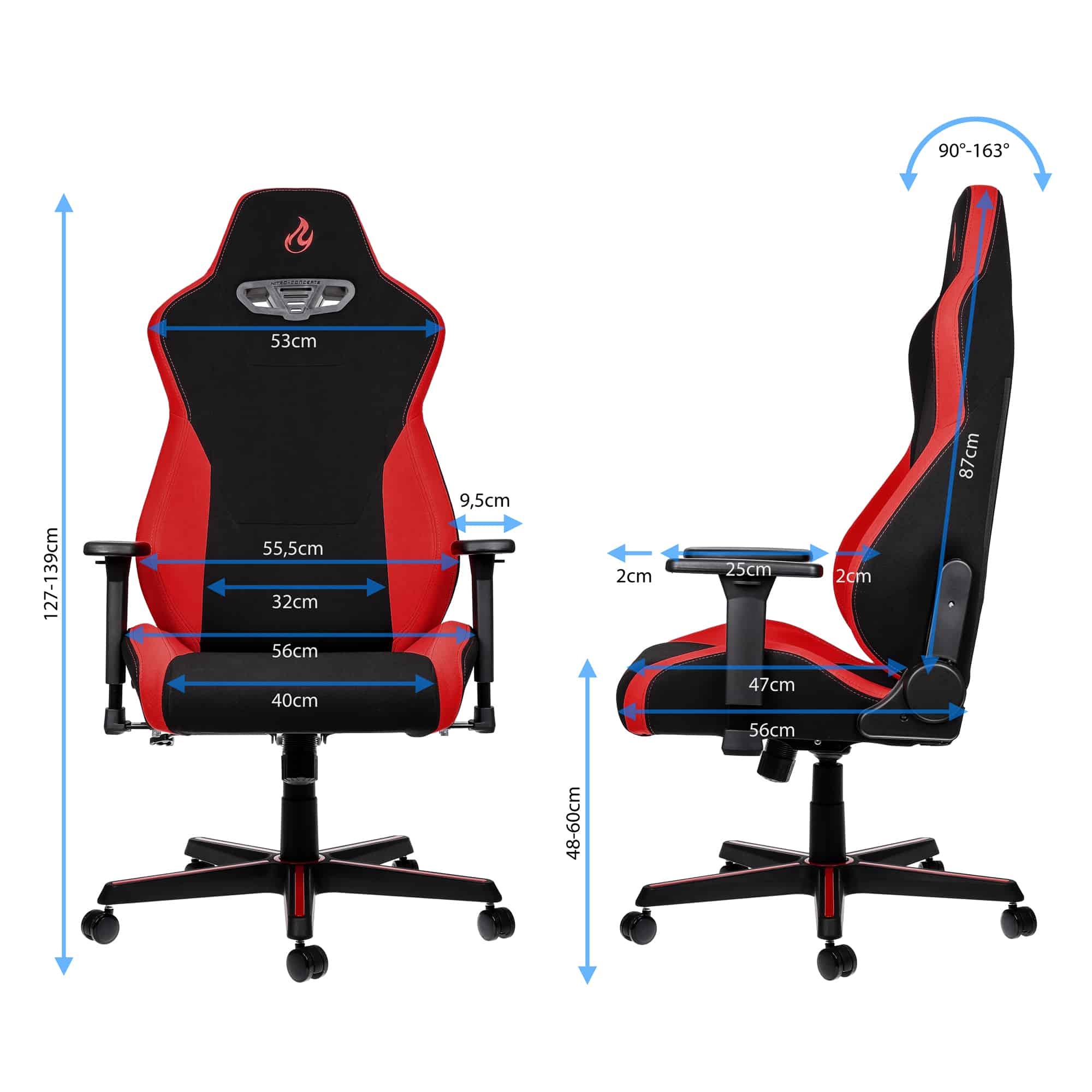Nitro Concepts S300 Series Gaming Chair Black/Red