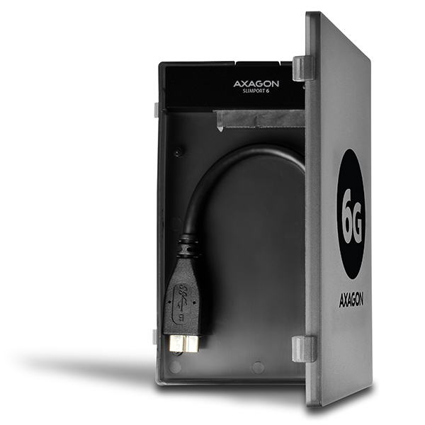 AXAGON ADSA-1S6 SLIMPort6 Adapter, USB 3.0, 2,5" SSD/HDD, SATA 6G - with Case