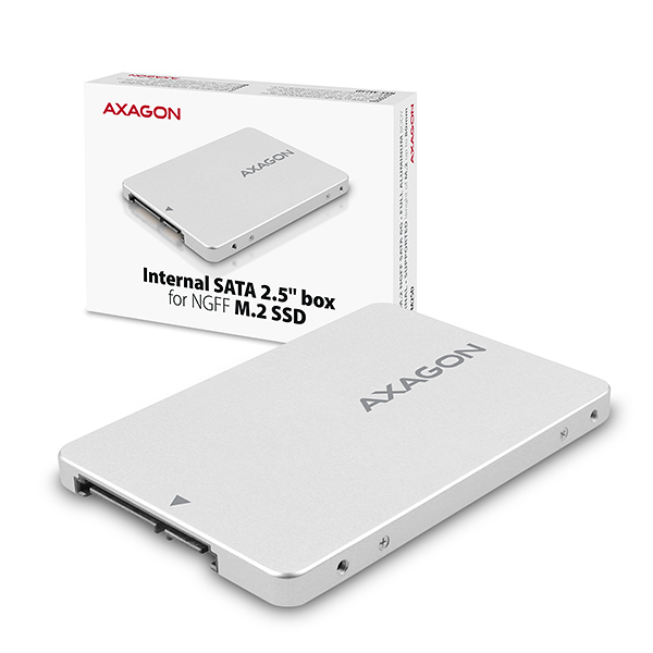 AXAGON RSS-M2SD CAse for M.2-SATA-SSDs to 2280 - Aluminium, silver