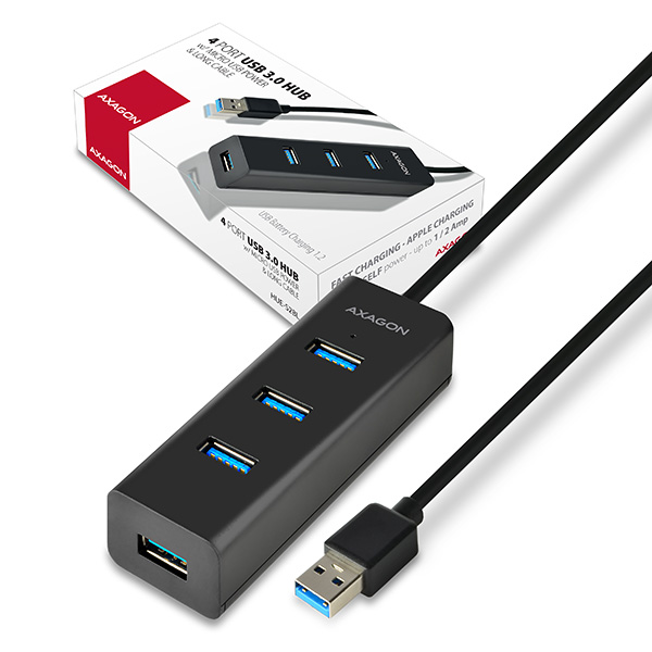 AXAGON HUE-S2B USB-A-Hub, 4x USB 3.0, external power supply - 30 cm
