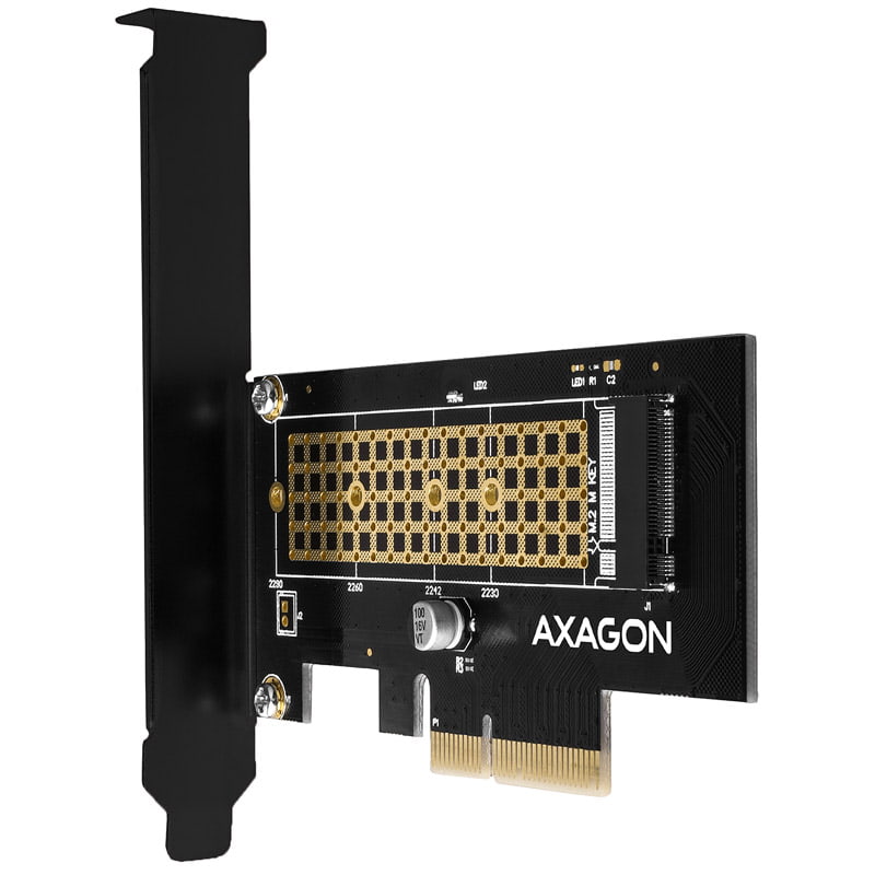 AXAGON PCEM2-N PCIe x4 - M.2 NVMe M-key slot adapter w. SP & LP