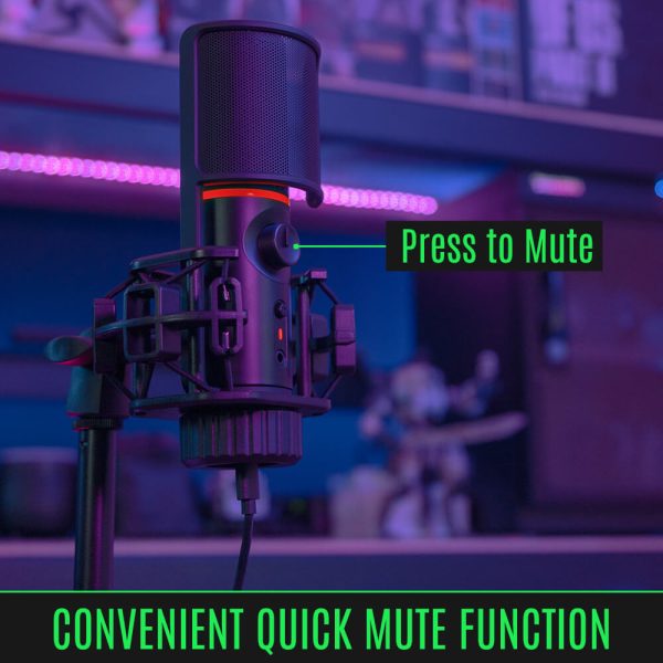 Microphone Streamplify MIC RGB Tripod cardioid condensator USB Black