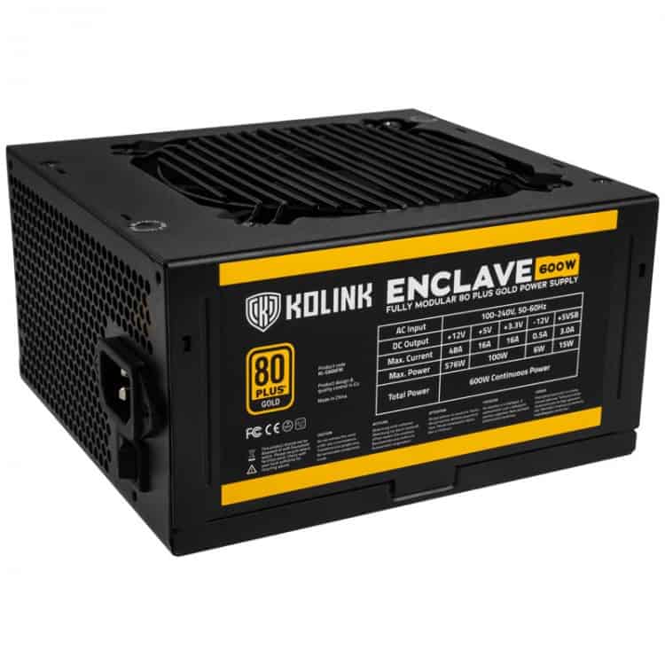 Kolink Enclave 600W 12cm ATX BOX 80+ Gold Modulár