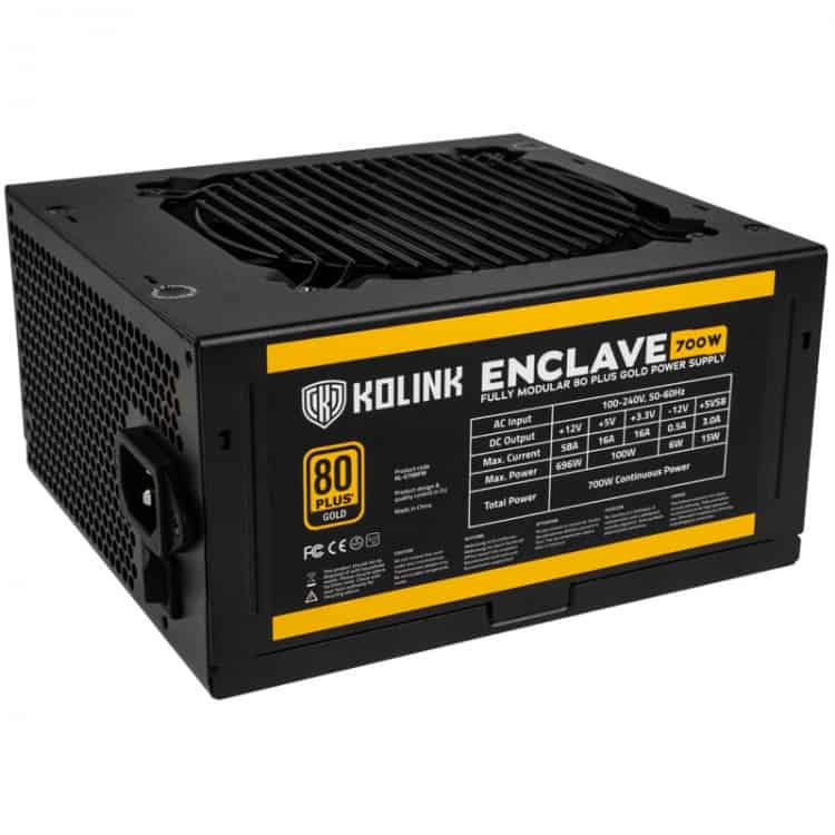 Kolink Enclave 700W 12cm ATX BOX 80+ Gold Modulár