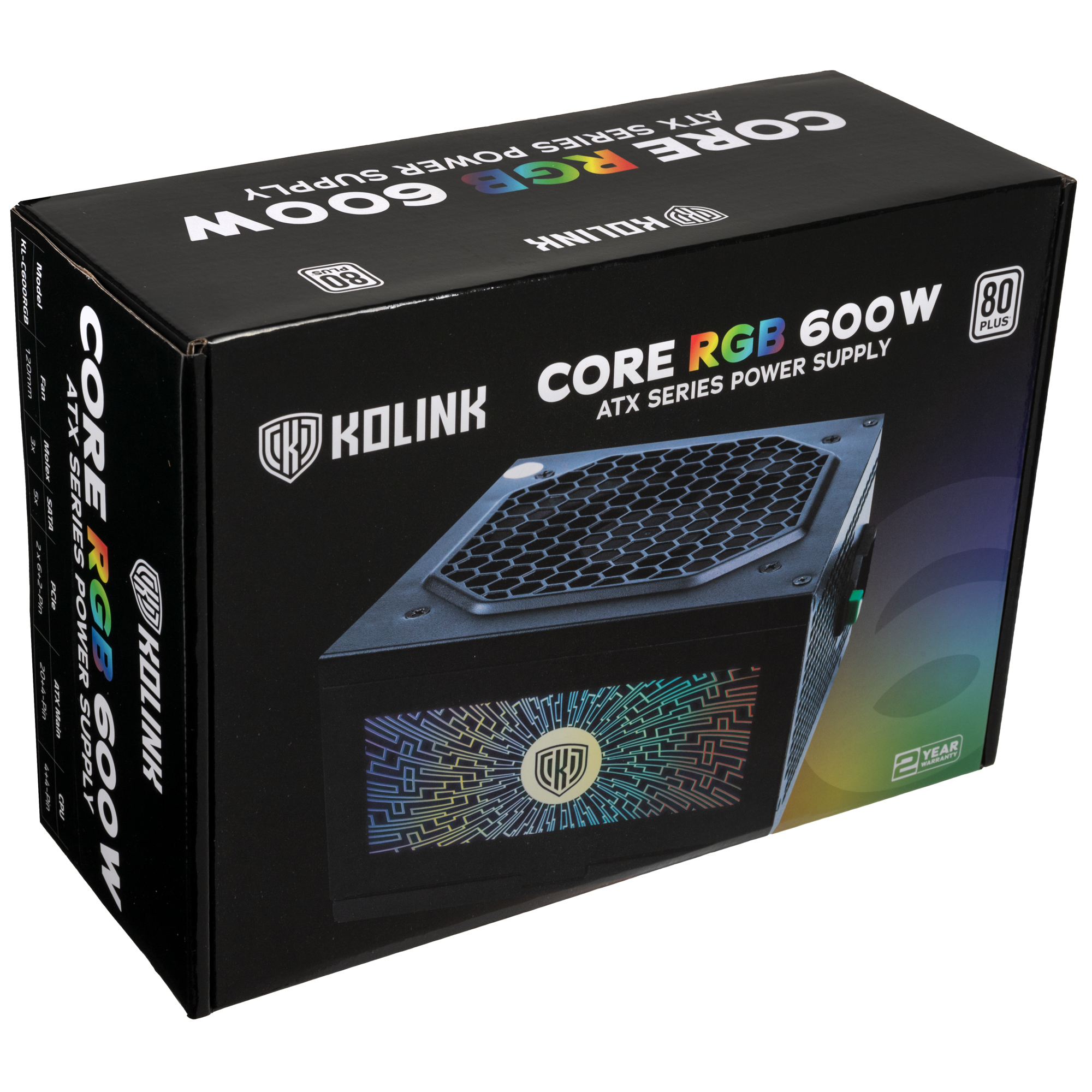 Kolink Core RGB 600W 12cm ATX BOX 80+