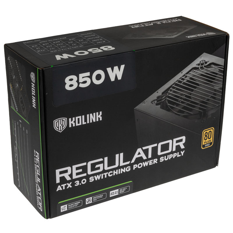 Tápegység Kolink Regulator 80 PLUS Gold, ATX 3.0, PCIe 5.0, modular - 850 Watt