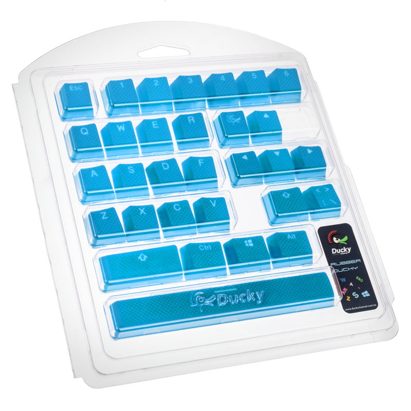 Ducky Rubber Keycap Set, 31 keys, double-shot, rubberized, for backlight - blue