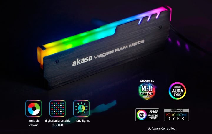 RAM Kiegészítő Akasa Vegas RAM Mate RGB (Aura/Mystic Light)