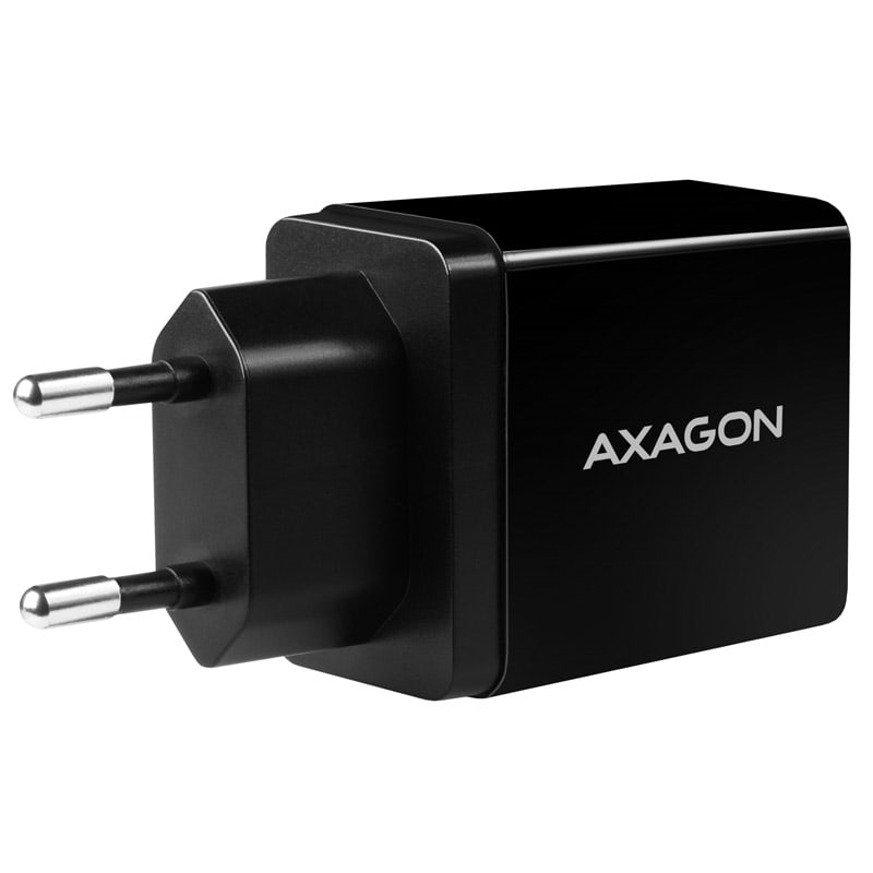 Hálózati töltő Axagon 1x USB-C és 1x USB-A, 22W PD3.0/QC3.0/AFC/Apple, fekete