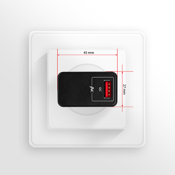 Hálózati töltő Axagon ACU-QC19, 1x USB-A, QC3.0/AFC/FCP/Smart 5V / 1,3A, 19W - fekete