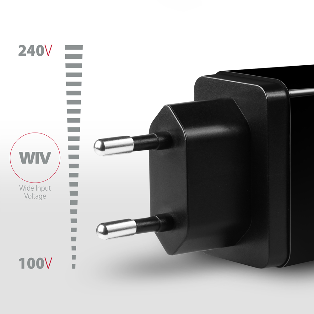 AXAGON ACU-QS24 charger, 2x USB-A, QC3.0/Smart 5V 1,2A, 24W - black