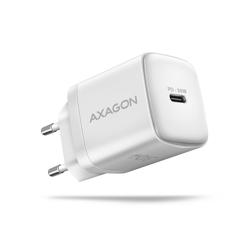 Hálózati töltő Axagon ACU-PD30 D3.0 / PPS / QC4+ / SFC / AFC / Apple, 30W, fehér