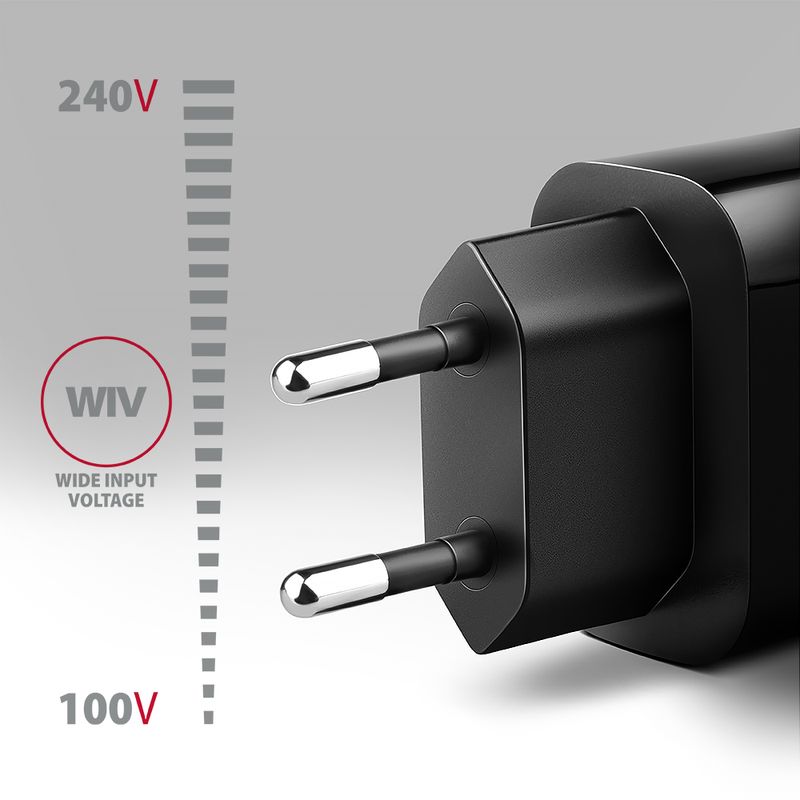 Hálózati töltő Axagon ACU-QC18 wall charger 1x QC3.0/AFC/FCP/SMART, 18W, fekete