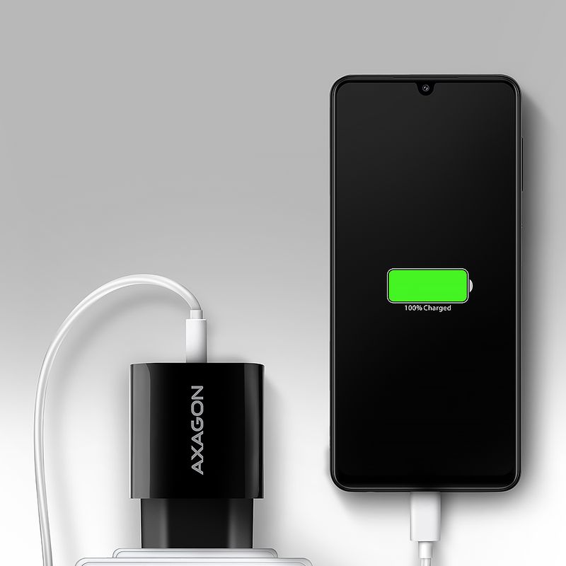 Hálózati töltő AxagonACU-QC18 wall charger 1x QC3.0/AFC/FCP/SMART, 18W, fekete