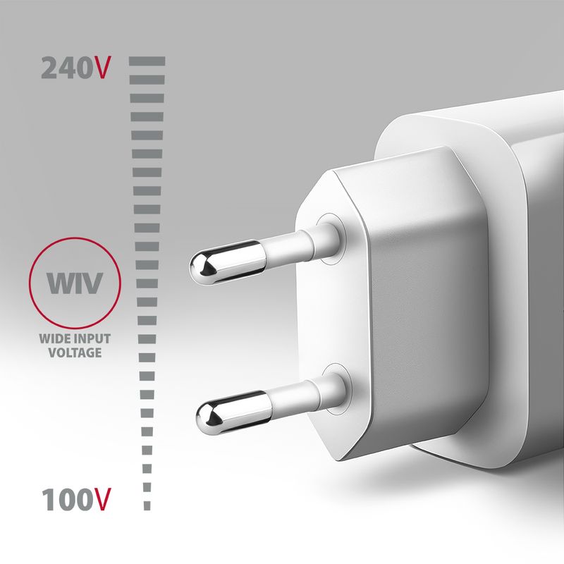 Hálózati töltő AxagonACU-QC18 wall charger 1x QC3.0/AFC/FCP/SMART, 18W, fehér