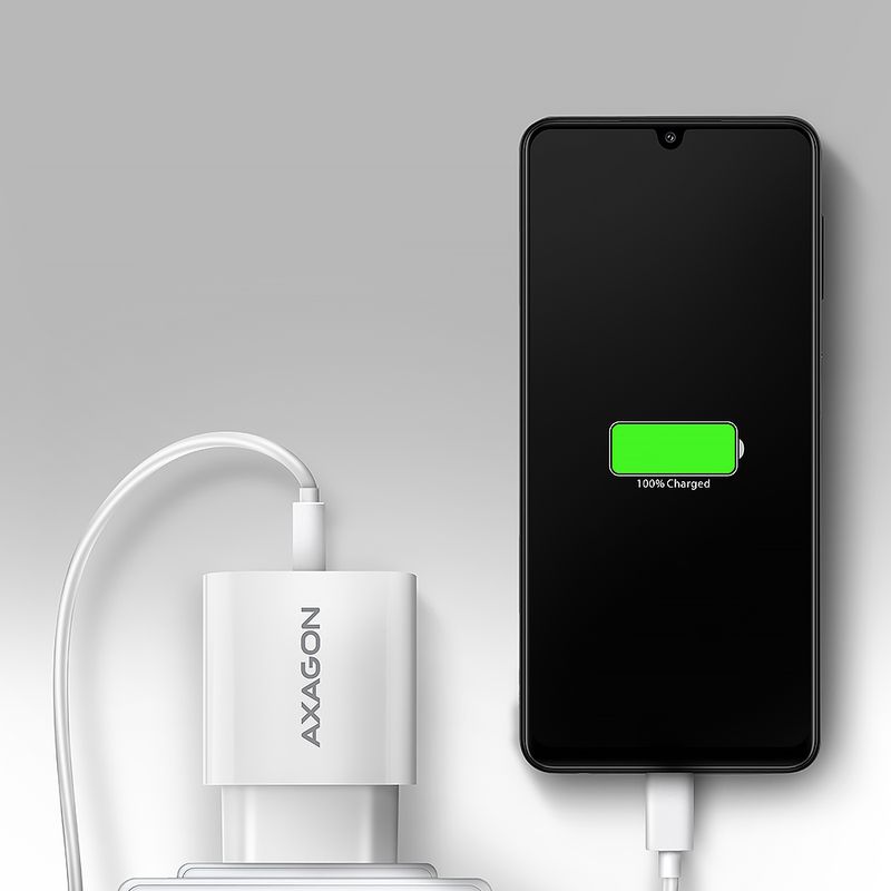 Hálózati töltő AxagonACU-QC18 wall charger 1x QC3.0/AFC/FCP/SMART, 18W, fehér