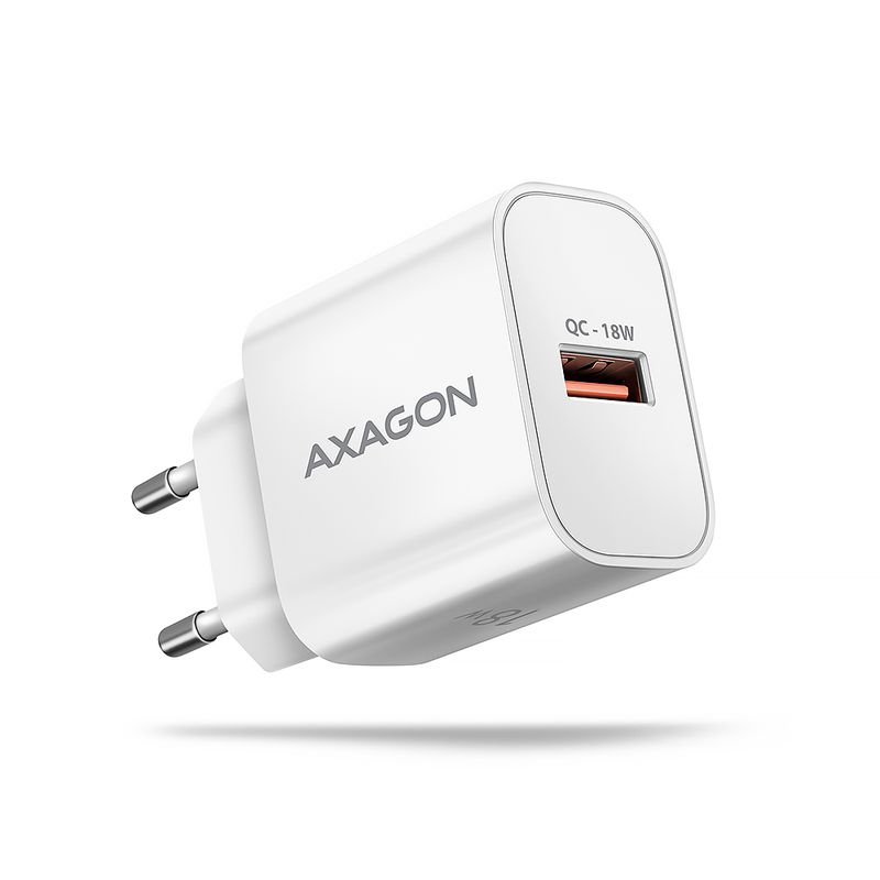 Hálózati töltő AxagonACU-QC18 wall charger 1x QC3.0/AFC/FCP/SMART, 18W, fehér