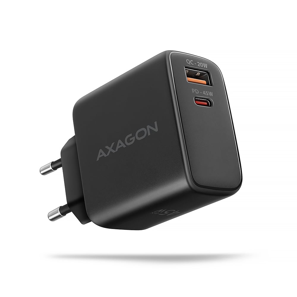 AXAGON ACU-PQ45 wall charger QC3.0,4.0/AFC/FCP/PPS/Apple + PD type-C, 45W, black