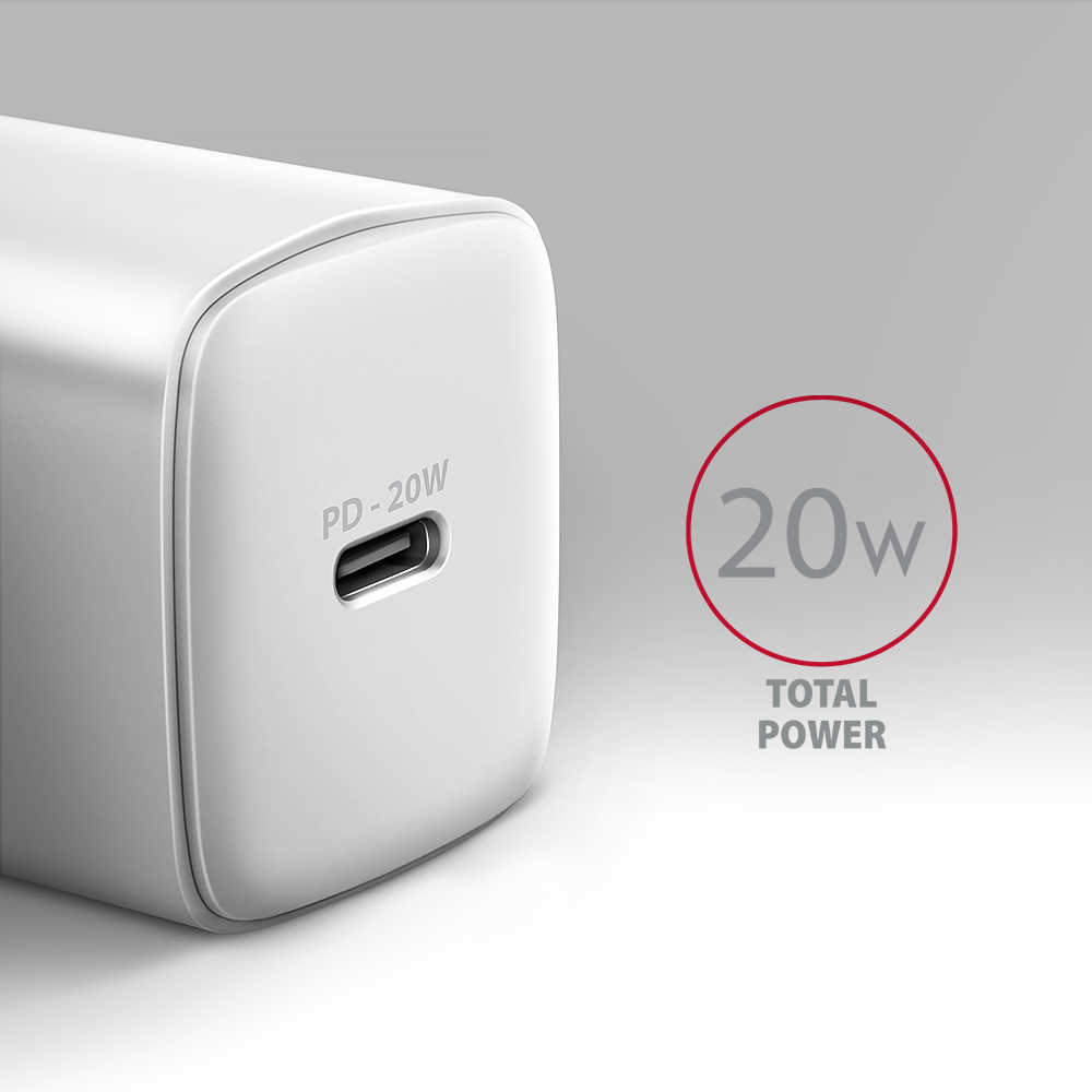 AXAGON ACU-PD20W PD3.0 & QC4+ Wall Charger 20W White