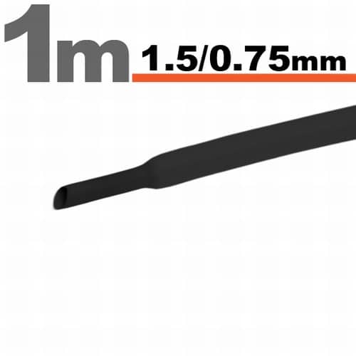 Zsugorcső 1,5mm / 0,75mm fekete