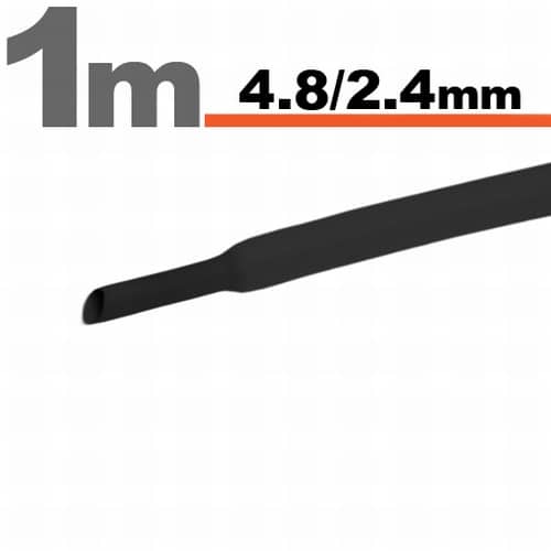 Zsugorcső 4,5mm / 2,4mm fekete