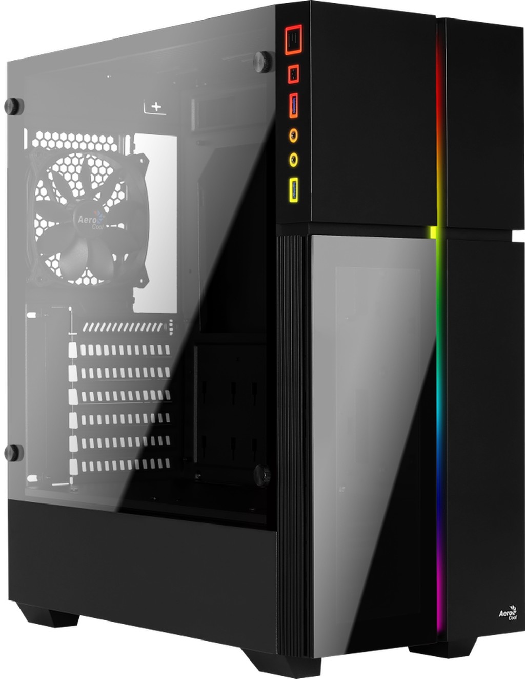 Számítógépház Aerocool Playa RGB ATX Fekete Edzett üveg