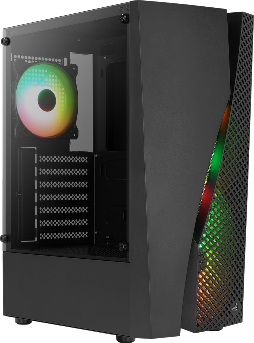 Számítógépház Aerocool Wave v3 RGB ATX Fekete Edzett üveg