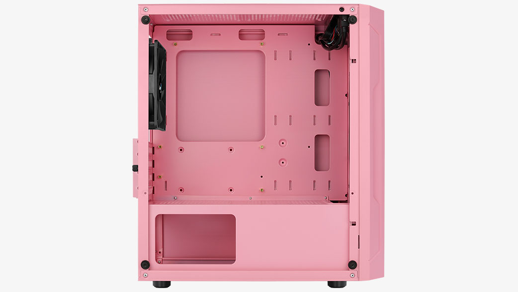 Számítógépház Aerocool Trinity Mini Mesh mATX Pink Edzett üveg