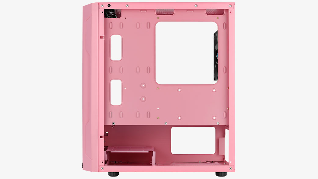 Számítógépház Aerocool Trinity Mini Mesh mATX Pink Edzett üveg