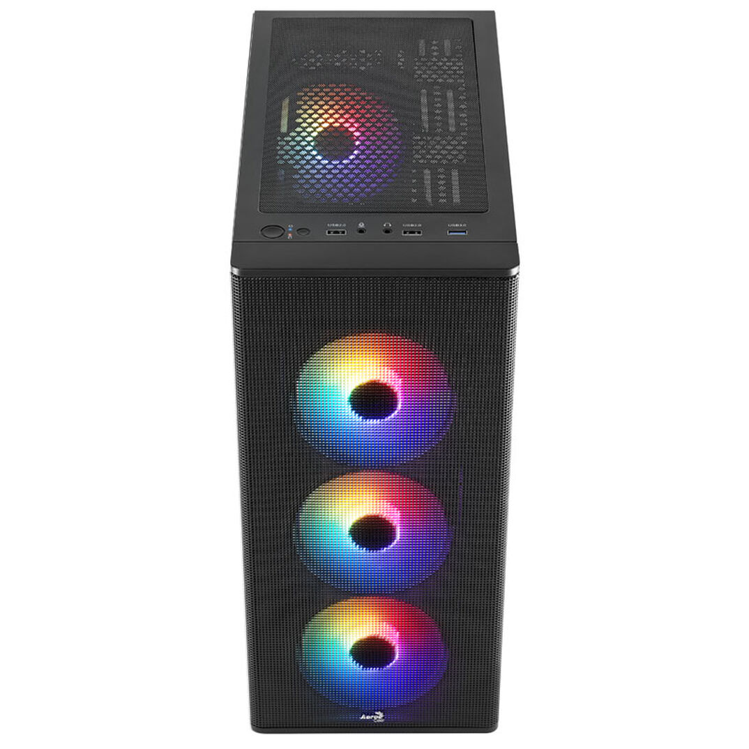 Aerocool Designer-G-BK-v2 ARGB Midi-Tower, Tempered Glass - black