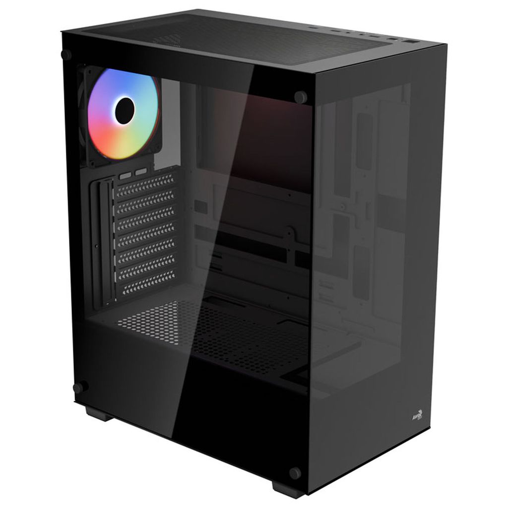 Aerocool Pivot-G-BK-v2 Midi-Tower, Tempered Glass - black