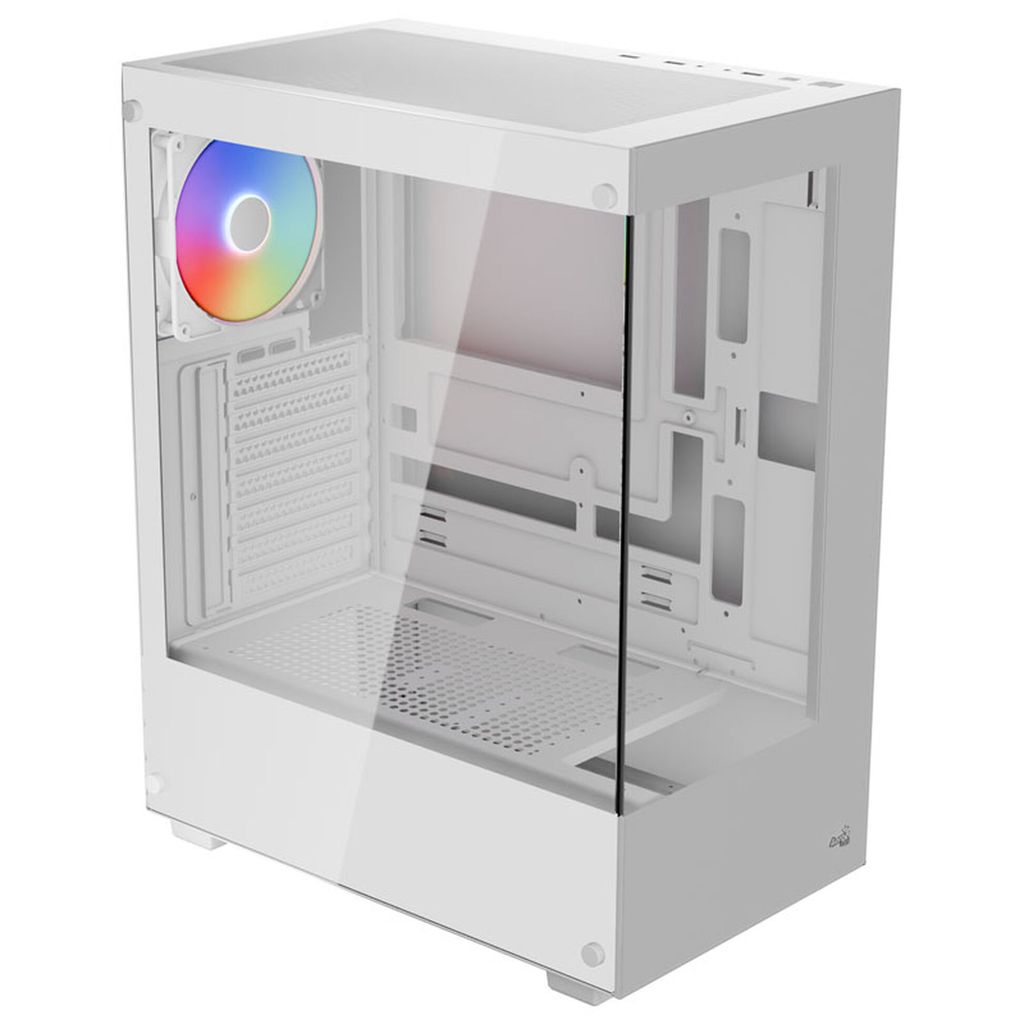 Aerocool Pivot-G-BK-v2 Midi-Tower, Tempered Glass - white