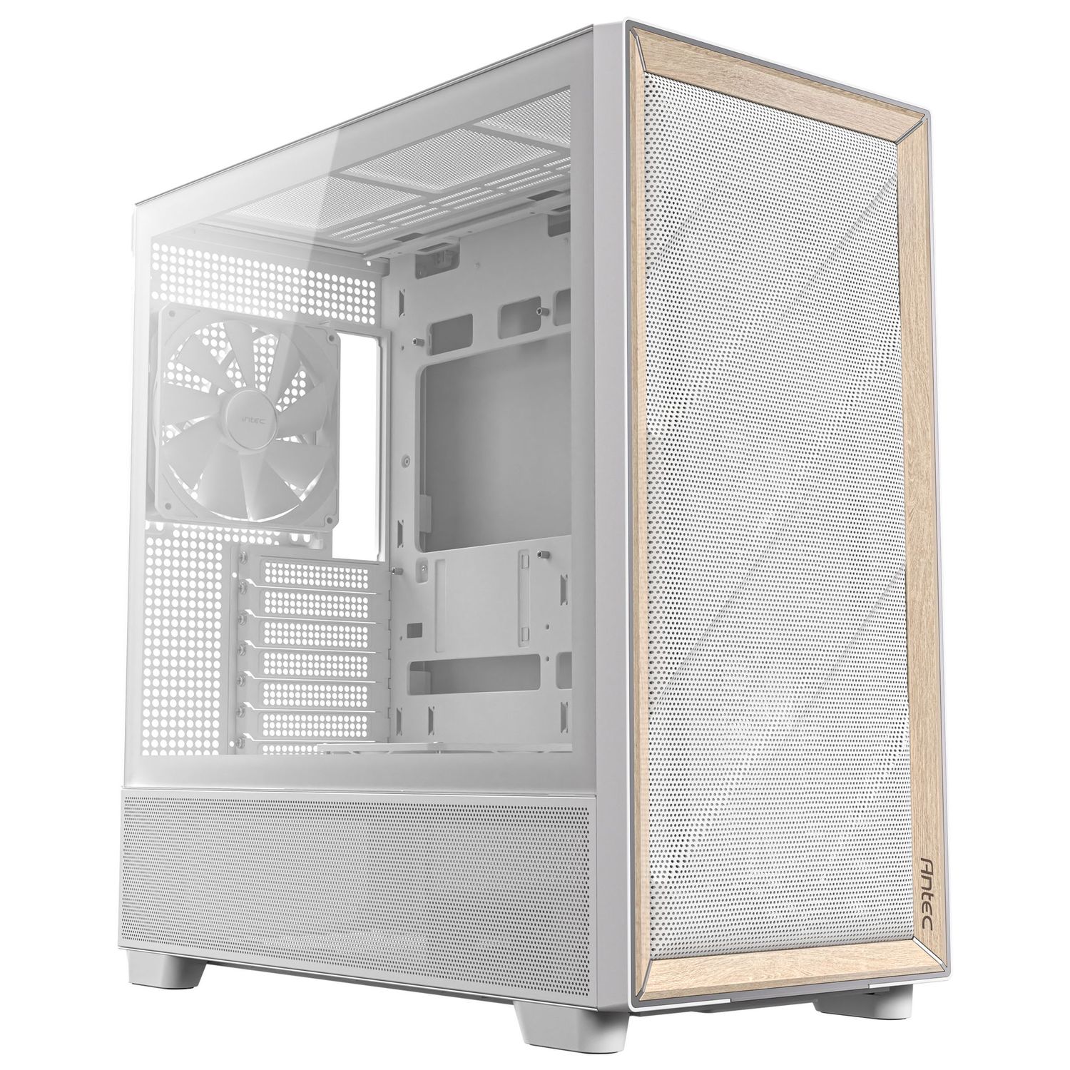 Antec Flux PC Case, Mid Tower, E-ATX, Tempered Glass – white