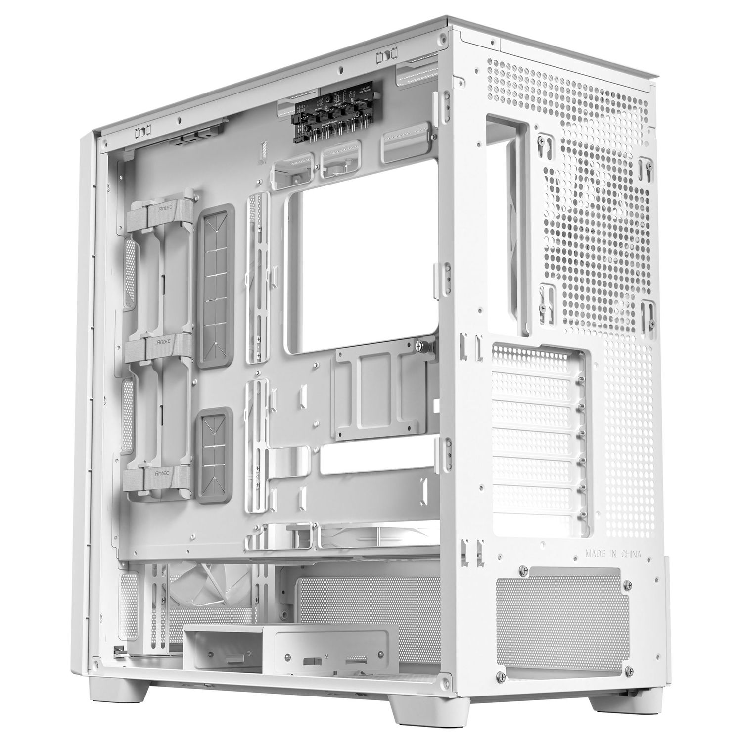 Antec Flux PC Case, Mid Tower, E-ATX, Tempered Glass – white