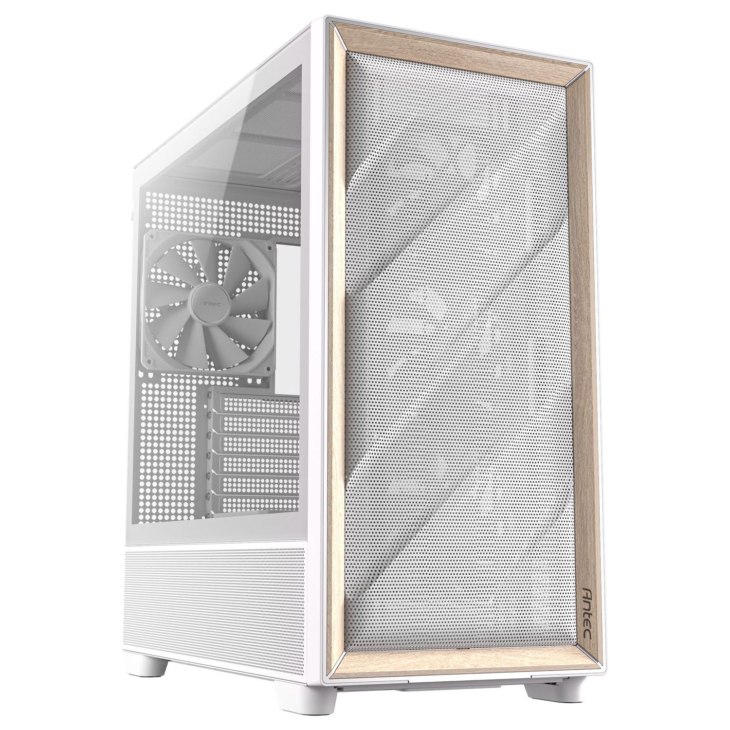 Antec Flux PC Case, Mid Tower, E-ATX, Tempered Glass – white
