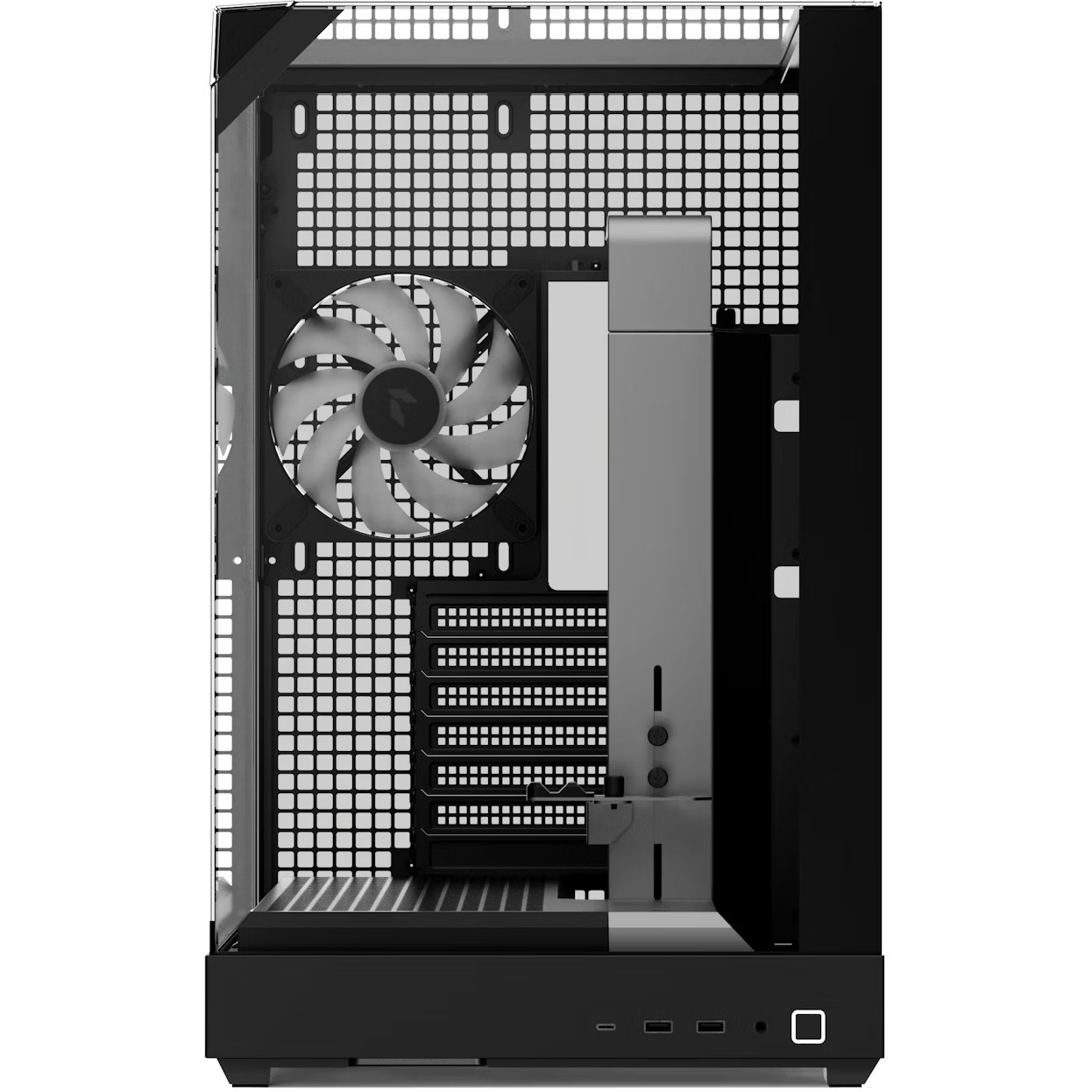 APNX V2 számítógépház, 3 oldal edzett üveg, 4x FP3-140 ARGB PWM ventilátor, Fekete