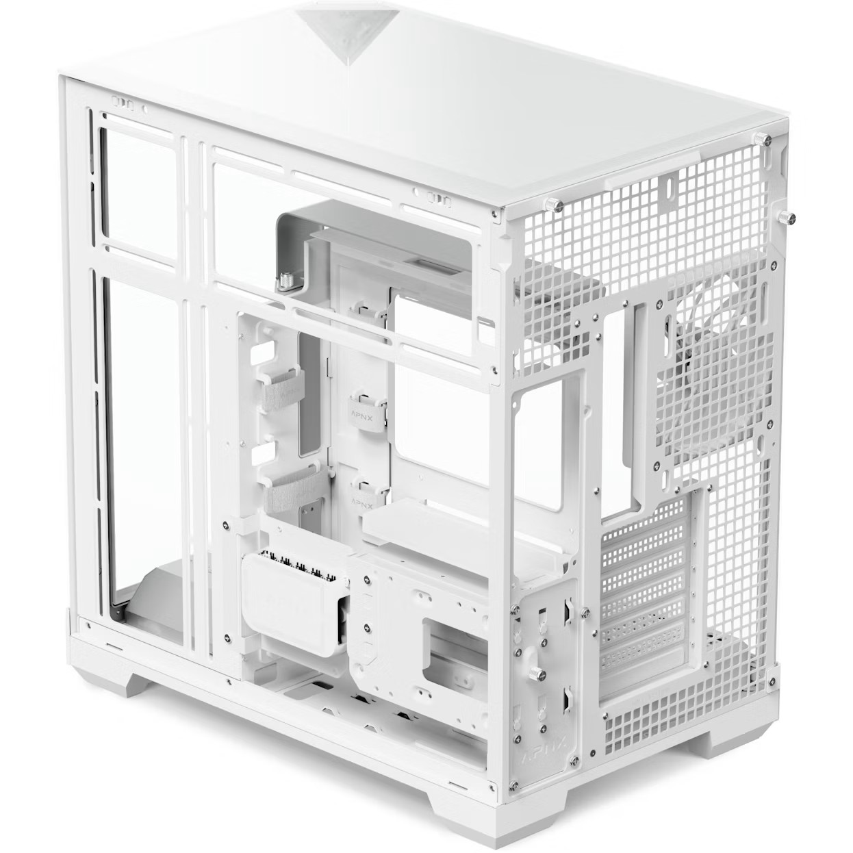 APNX V2 számítógépház, 3 oldal edzett üveg, 4x FP3-140 ARGB PWM ventilátor, Fehér