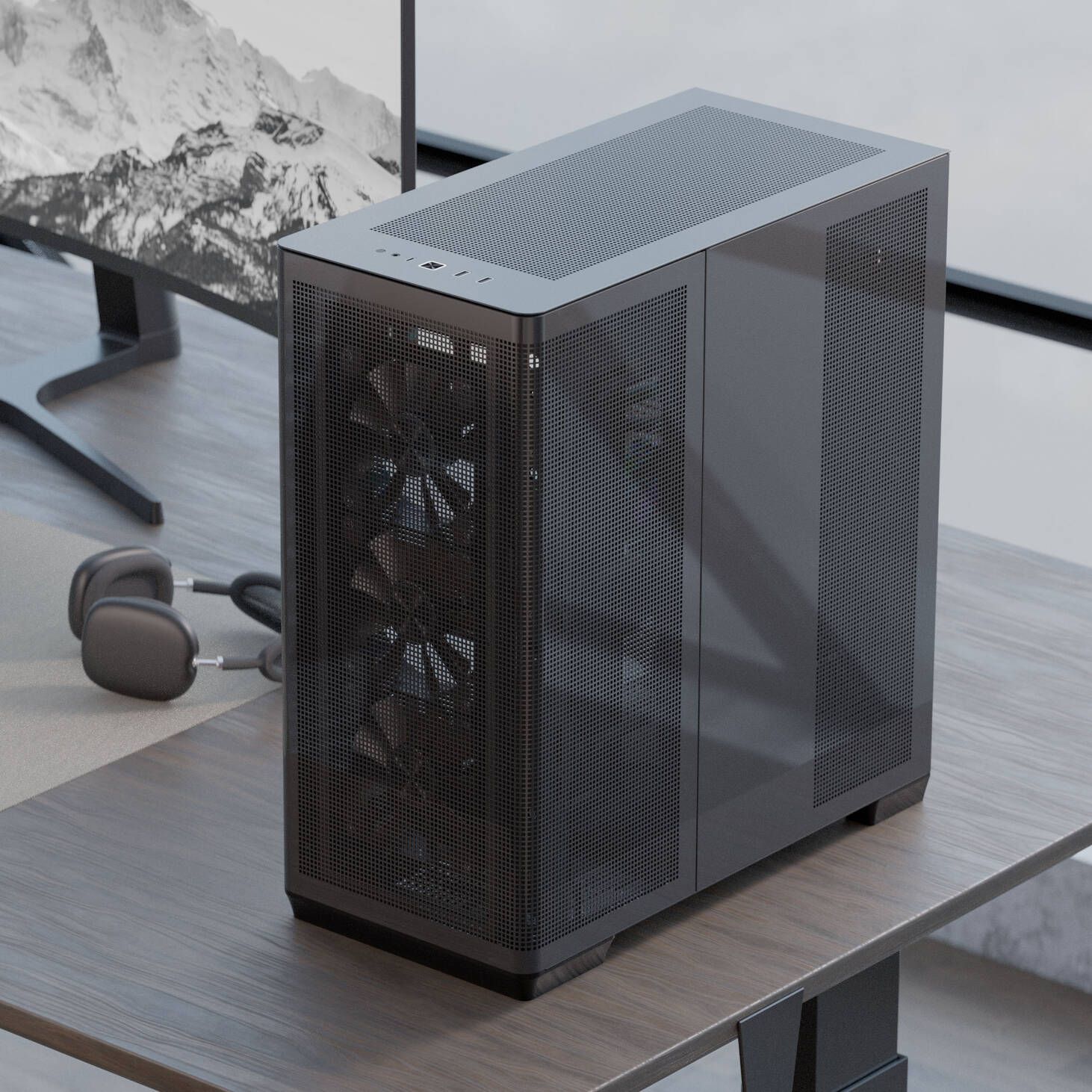 Számítógépház APNX Creator C1-R, Midi-Tower, ATX, edzett üveg - fekete