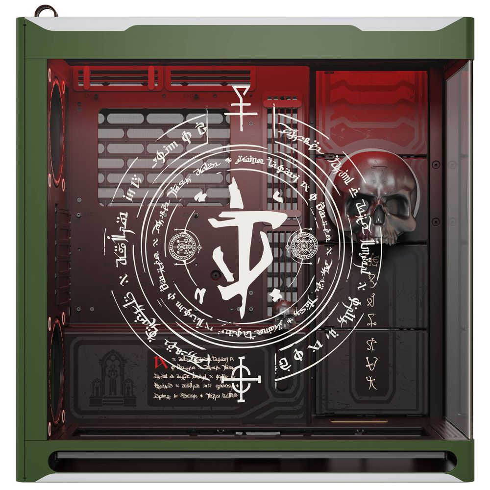 Számítógépház HAVN HS 420 DOOM The Dark Ages Edition, ívelt edzett üveg