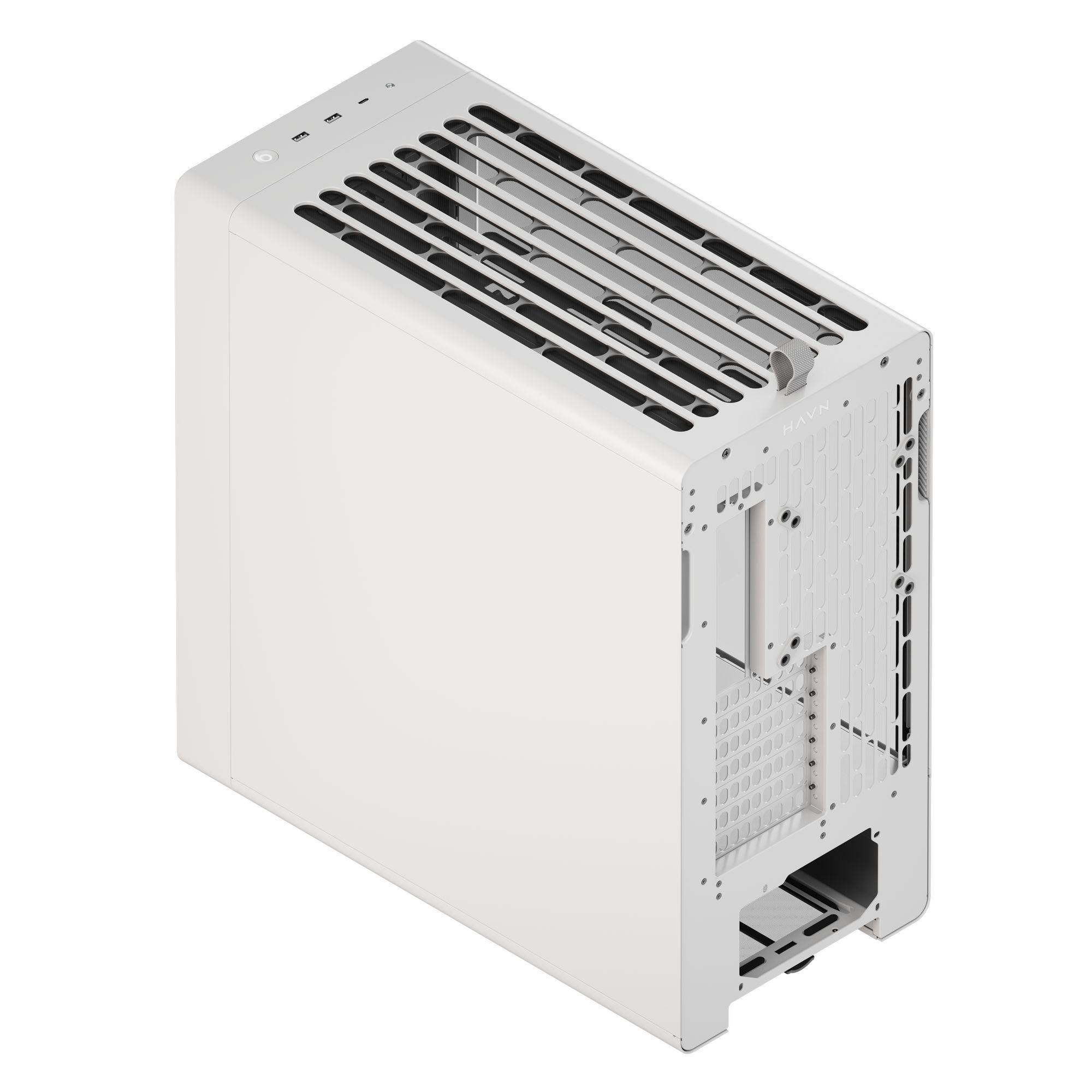 HAVN BF 360 PC Case, Midi-Tower, E-ATX, Tempered Glass - White